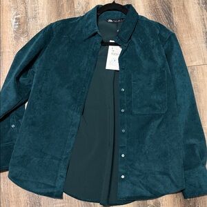 Zara Dark Teal Shirt Jacket